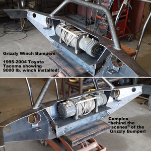 1995-2004 Toyota Tacoma Custom USA Front Winch 3/16" Plate Bumper Includes Subframe!  (Non-Winch Model Available)  PRECISION WELDED MODEL - High Quality! USA! OPTIONS AVAILABLE! - Raw Metal only